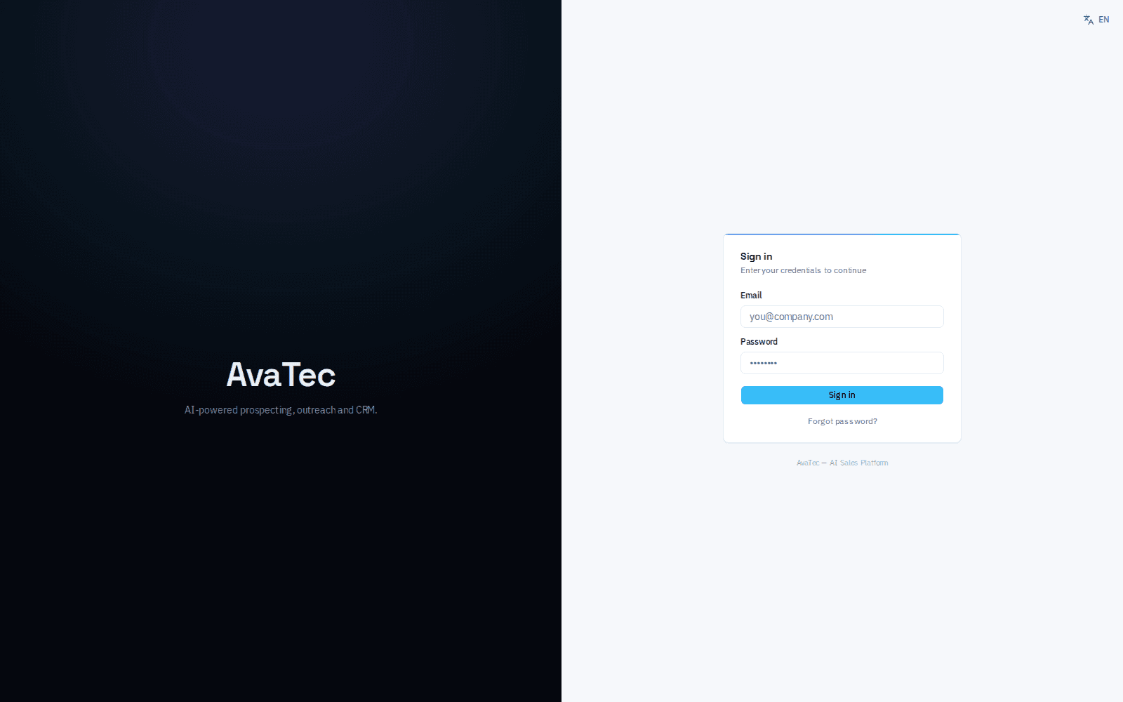 Sales Platform — from target market to first reply, in one workspace